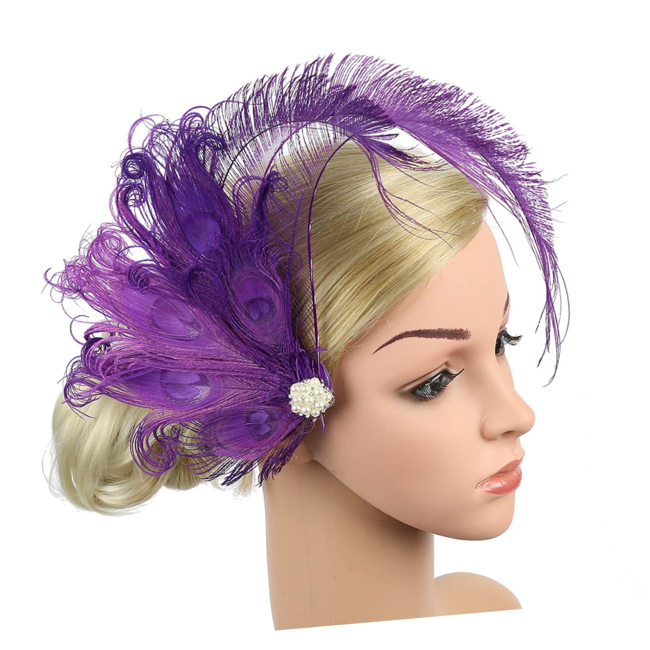 MAGICLULU 2 Piezas Pasador De Pelo Nupcial Pinzas De Cabello Pasadores De Pelo Tiara Horquillas De Boda Horquillas De Sombrero De Copa Europeo y Americano Novia Púrpura