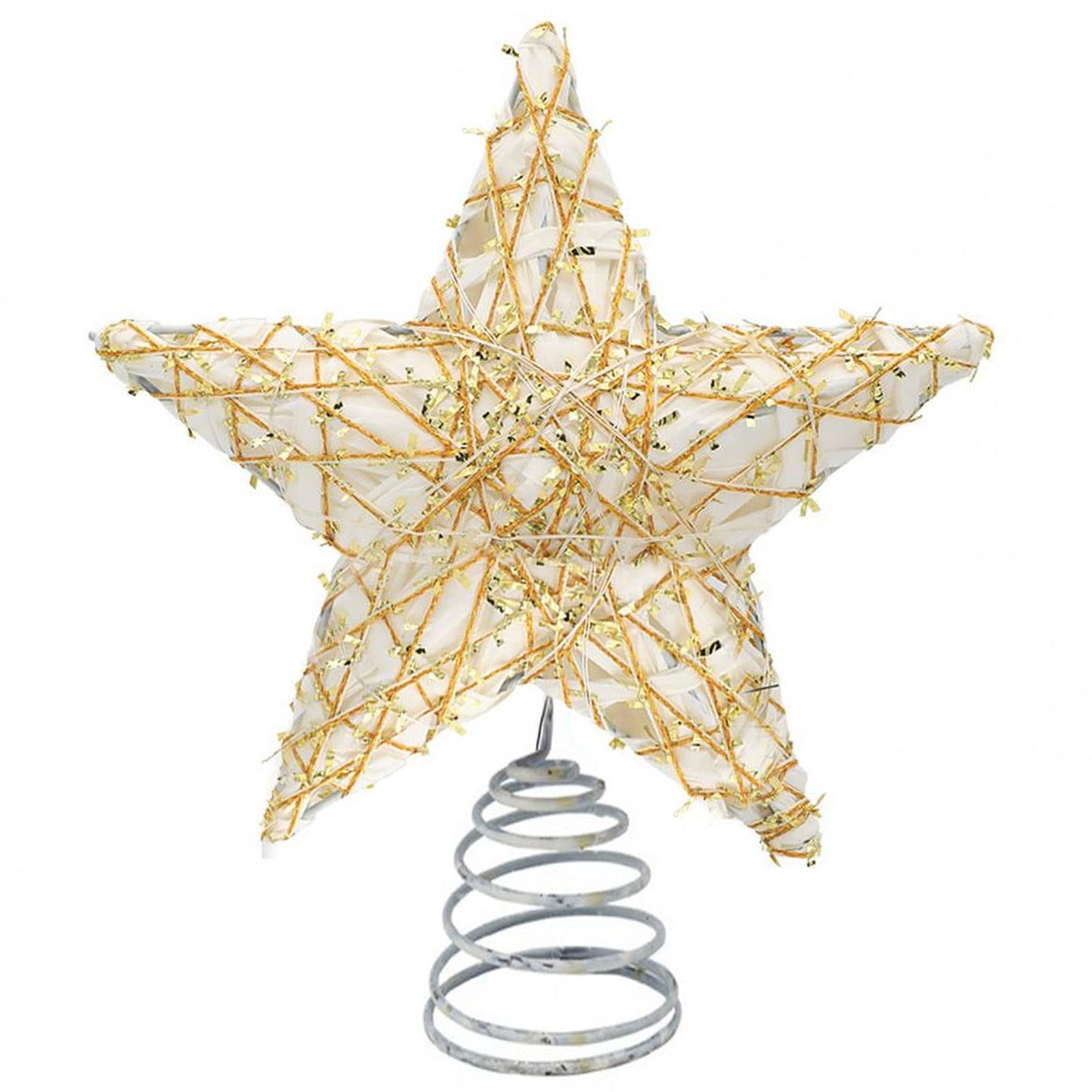 Étoile Dorée Pour Sapin De Noël - Décoration Sommet Arbre En Métal Scintillant, 20x25 Cm