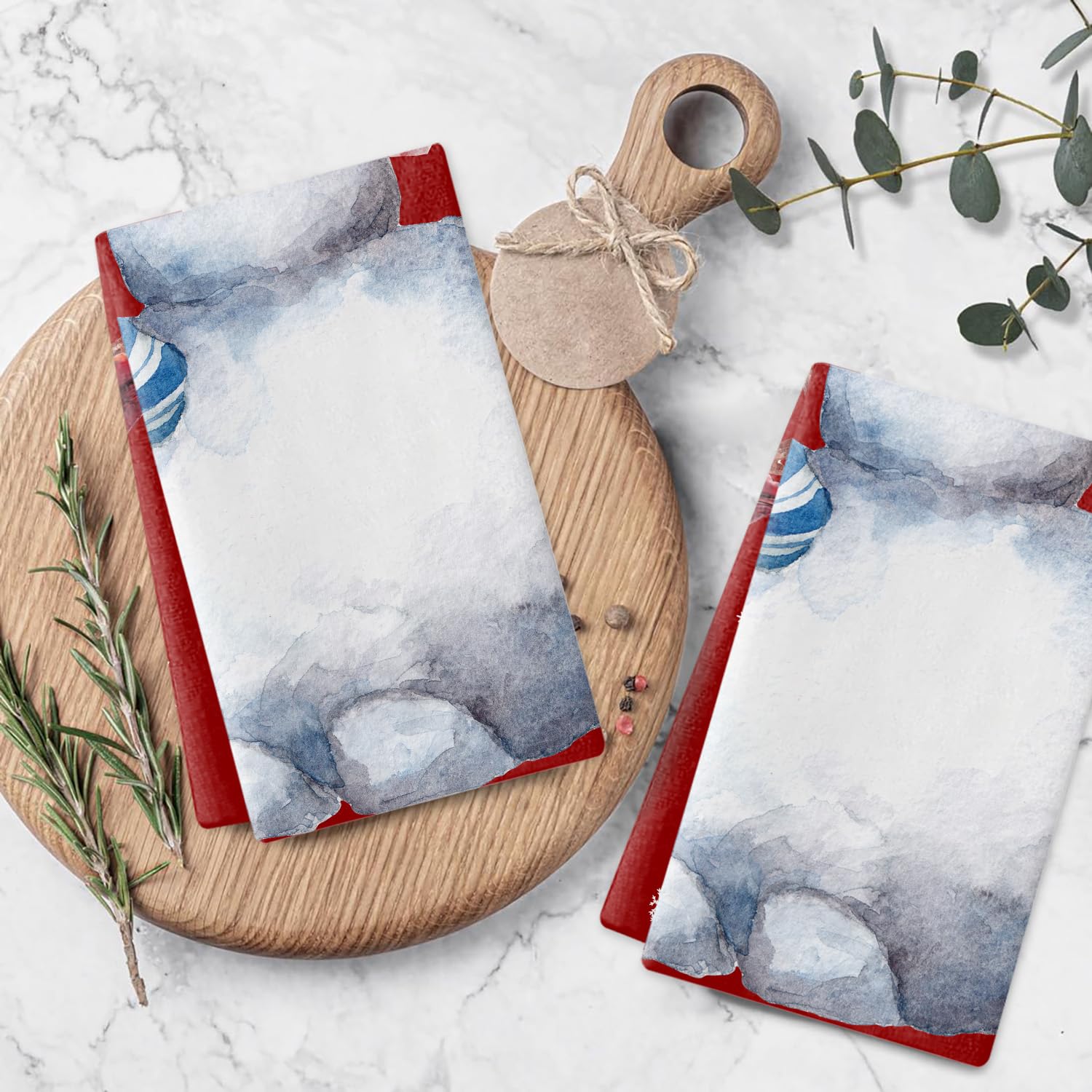 Trapos Cocina Navidad Gris Y Azul Paños de Cocina Microfibra Paños Cocina Suaves Lavable Toallas Reutilizables Absorbentes Baño Pañuelo de Mano Trapos de Cocina 2 Piezas (44x74 cm)