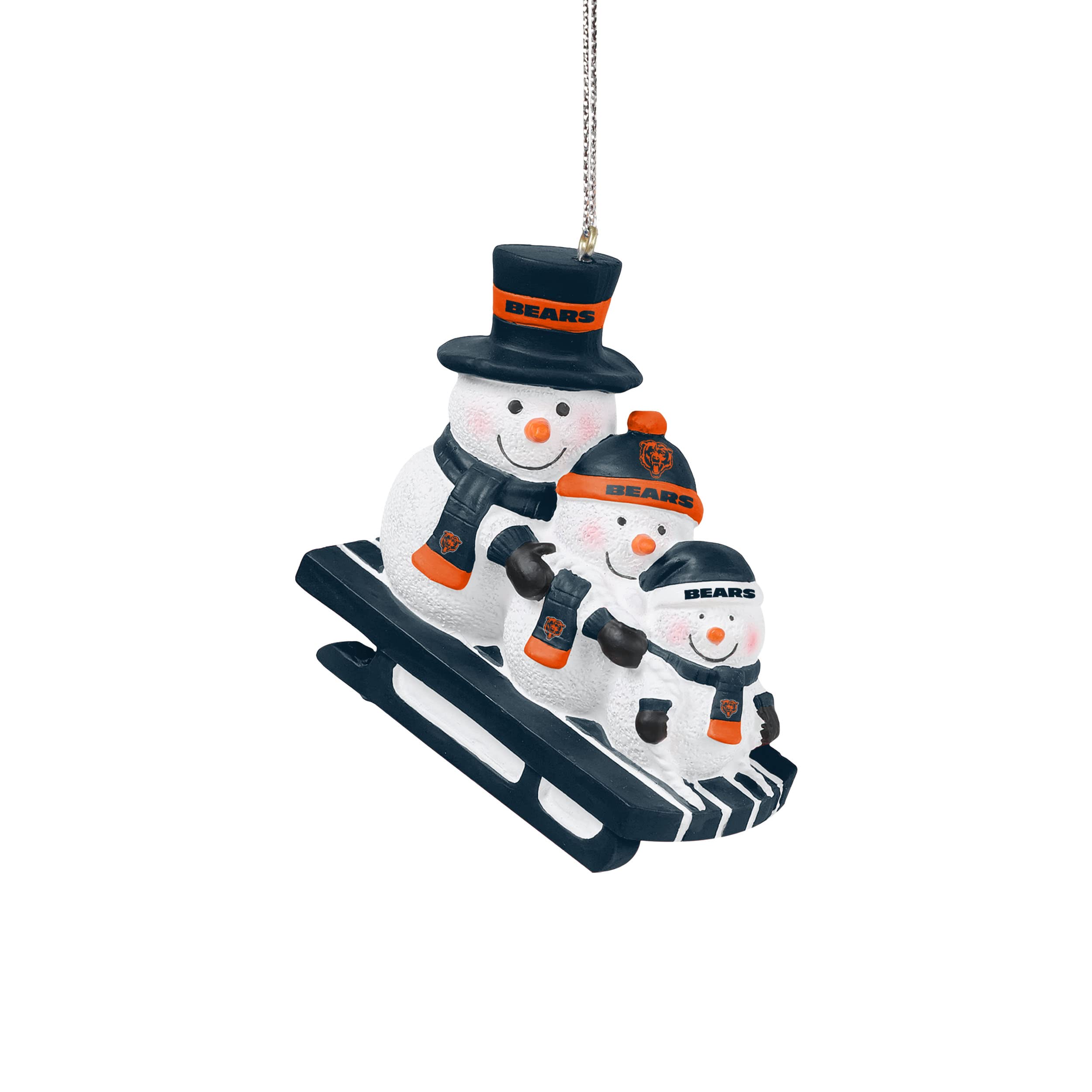 Foco Multicoloured Nfl Chicago Bears Tree Decoration Snowman Sledding Snowmen Sledding Pendant Ornament Christmas Tree