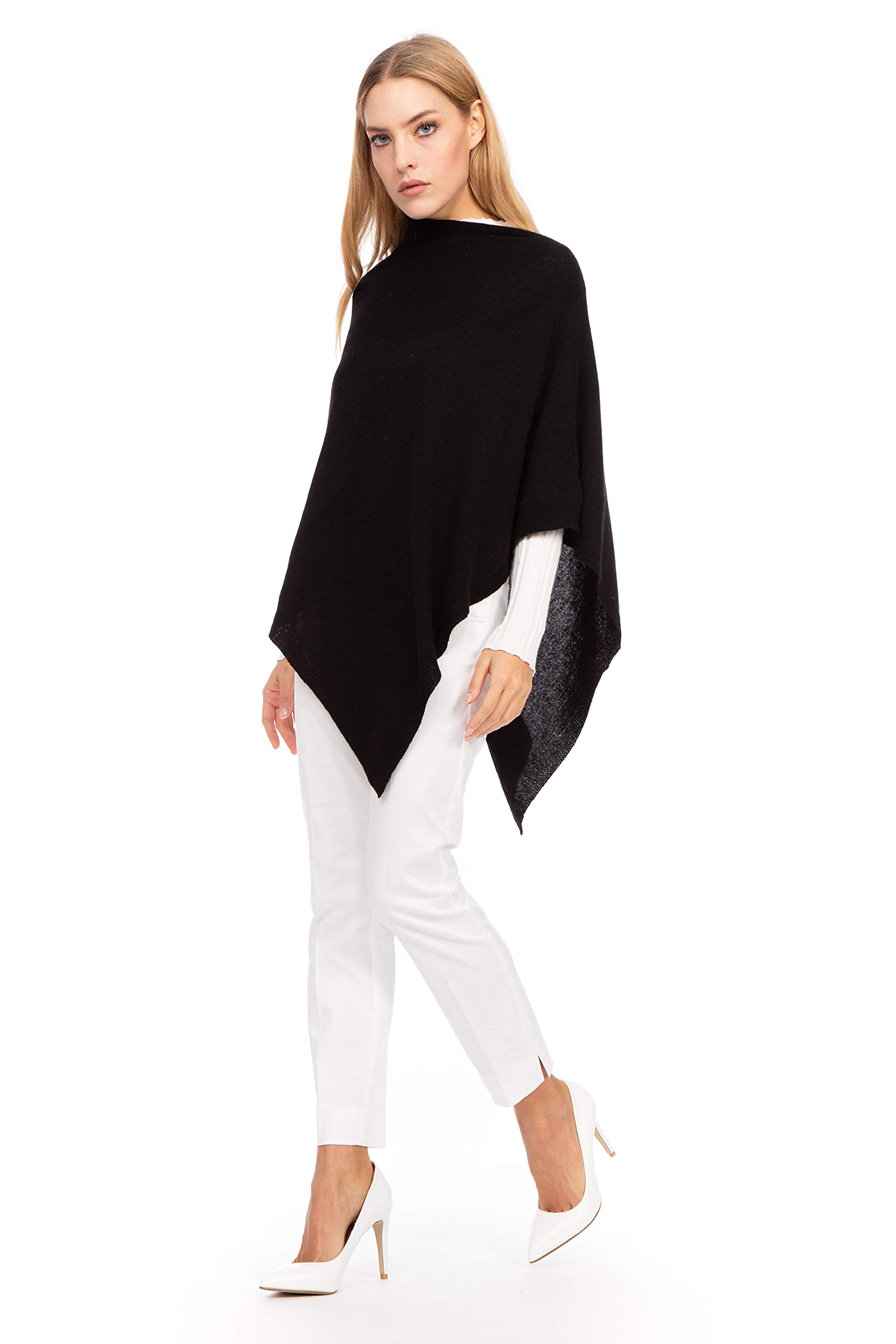 Marine Cashmere - Poncho in Misto Cashmere da Donna, Delicato e Morbido Filato in Cashmere, Made in Italy