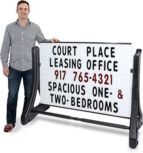 SmartSign - Señal y carta de 48 x 60 x 30 pulgadas de alto x 299in de profundidad kit de letras y mensaje cambiante plástico resistente rojo negro y