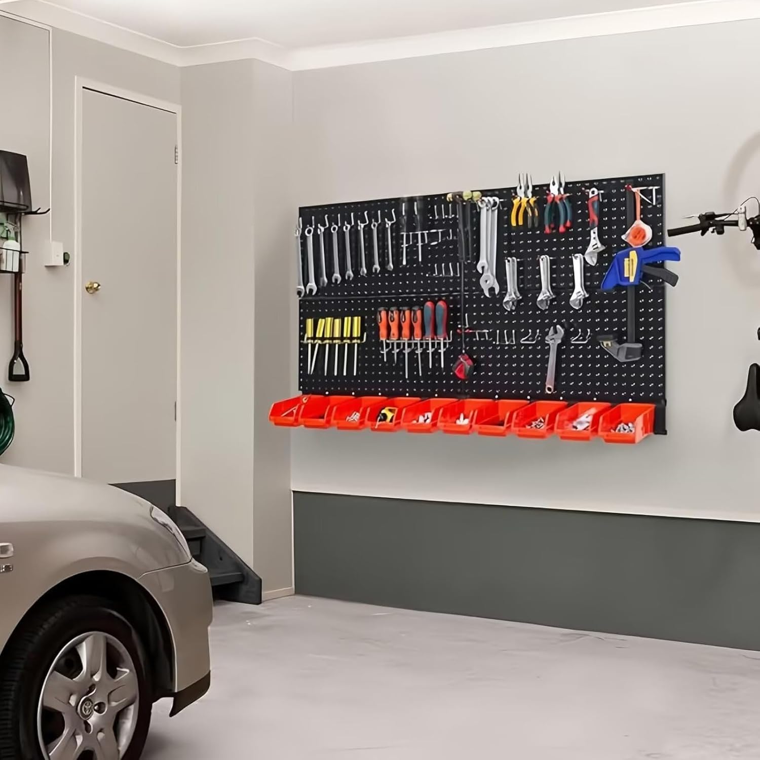 有孔ボード クランプ 棚 ペグボード デスクパネル 壁掛け 耐荷重100kg フック取り付け可 【簡単組立】 小物収納 デスクトップ