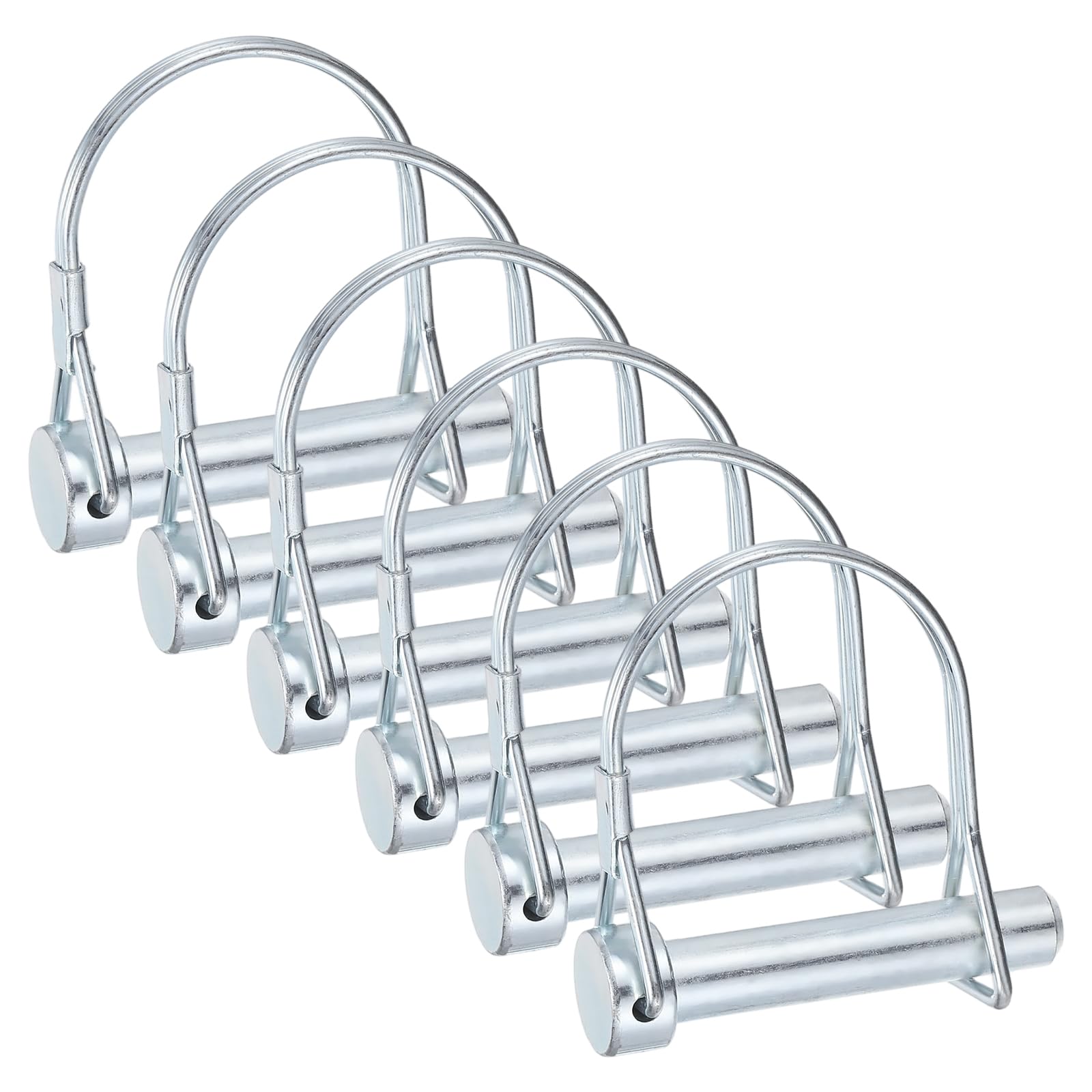 sourcing map M10 x 50mm Shaft Locking Pin - 6pcs Safety Shaft Wire Locking Trailer Coupler Pin, for Farm Trailers Towing Lawn Hitches Garden Tractor Kayak Boat