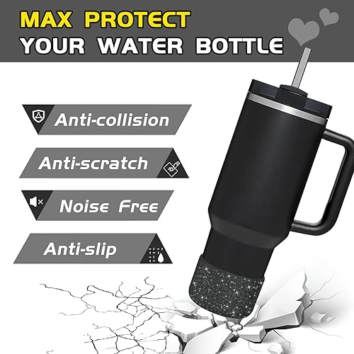 Miniatura 3 de WUQID Paquete de 2 fundas de silicona con textura de corazón Bling para botas compatibles con vaso Stanle de 40 onzas, 30 onzas, 20 onzas y botellas