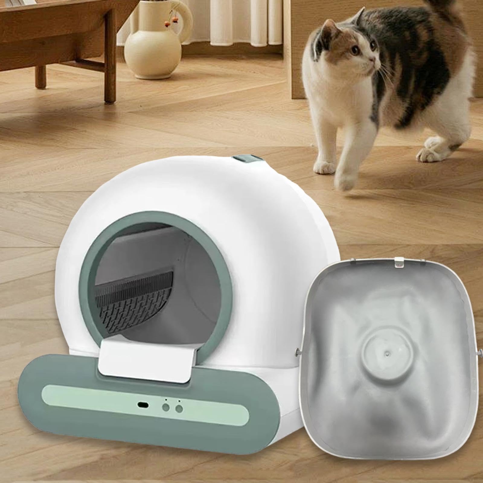 Gralara Katzentoilettenmatte, Silikon Katzenstreu Pad Ersatzteil, Selbstreinigende Katzentoilette, Auslaufsichere Silikonmatte, Antihaft Schnallen Design, Kompatibel mit Modell Ti, rutschfest