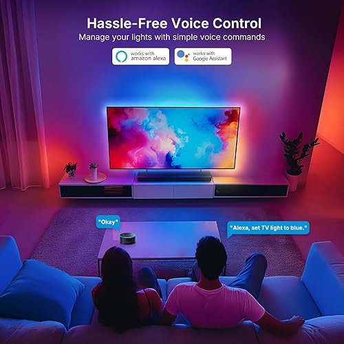 Miniatura 4 de deerdance Retroiluminación LED para Smart TV con sincronización HDMI2.0 4K60Hz, tira de luces LED y cambio de color controlado por aplicación para