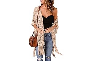 Lightweight Women's Knitted Boho Kimono
