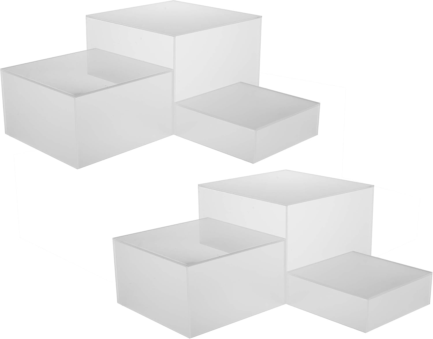 Red Co. Set of 3 Frosted White Acrylic Cube Display Nesting