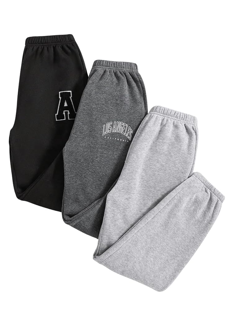 【U LAN】Girls Lettering Jogger Training Pants Amazon.com: Floerns Girl's 3 Pcs Elastic Waist Jogger Pants