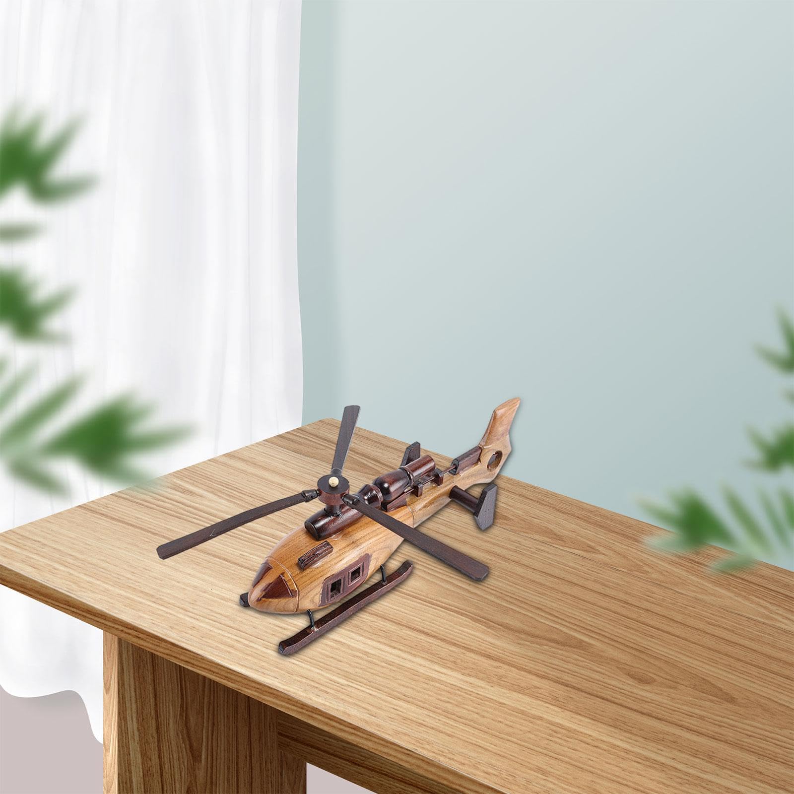 Modellino di Elicottero in Legno 3D per Esposizione E Decorazione Domestica, Style B