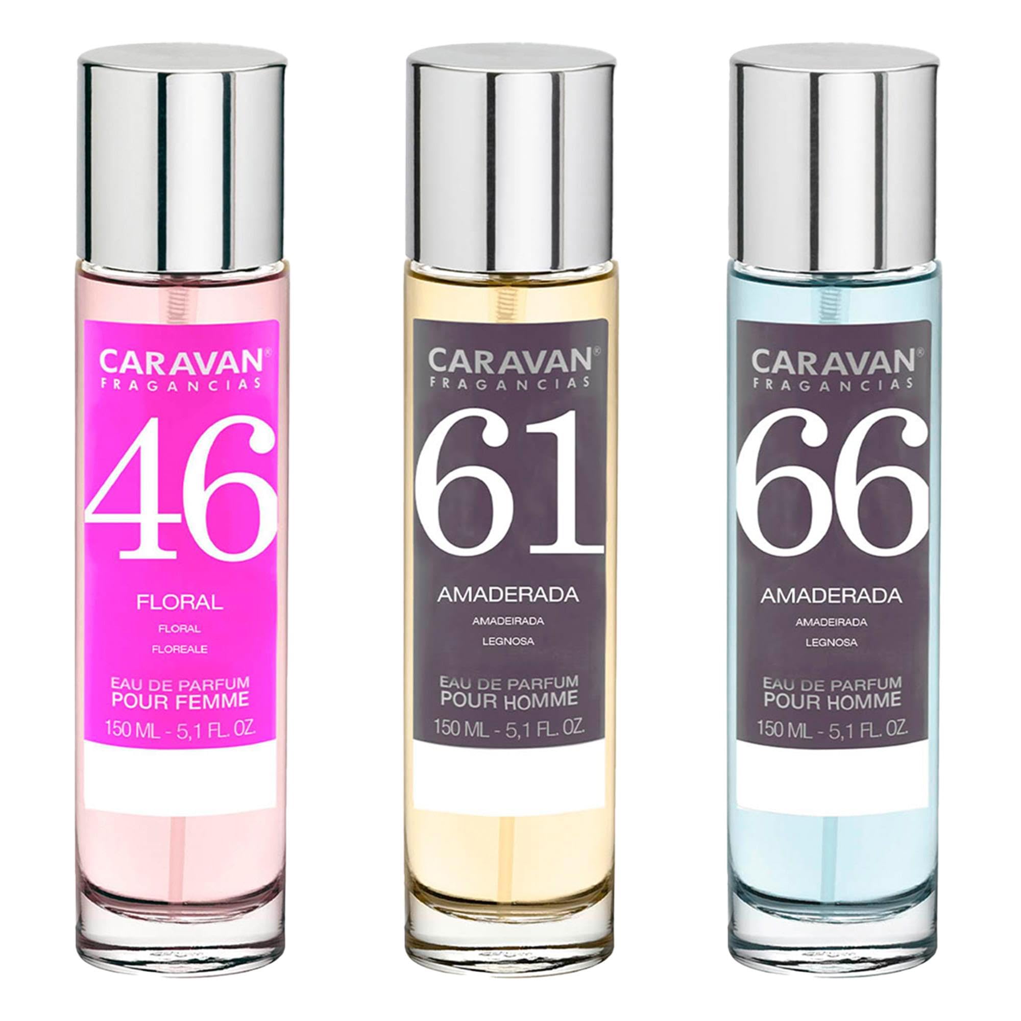 Caravan - 3 profumi da uomo n. 66 n. 61 da 150 ml e profumo da donna n. 46 da 150 ml