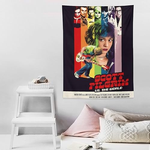 Miniatura 8 de Scott Pilgrim Vs The World - Tapiz de película (10) tapices de pared para regalo, impresión de sala de estar, decoración de dormitorio, obras de