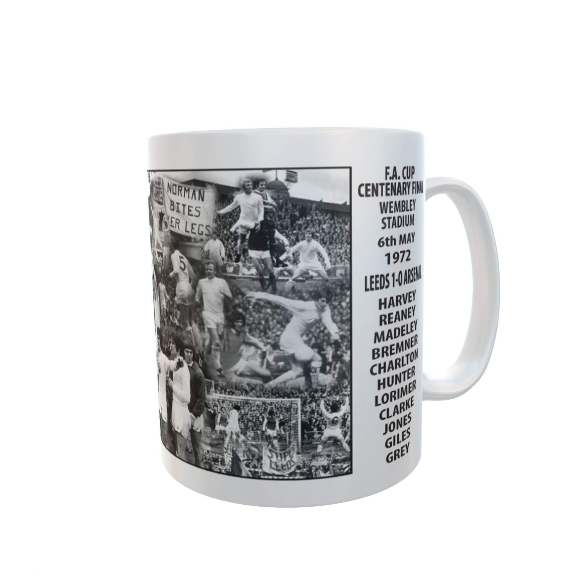 F.A Cup Final 1972 Leeds Norman Bites Ya Legs Football Ceramic Gift Mug
