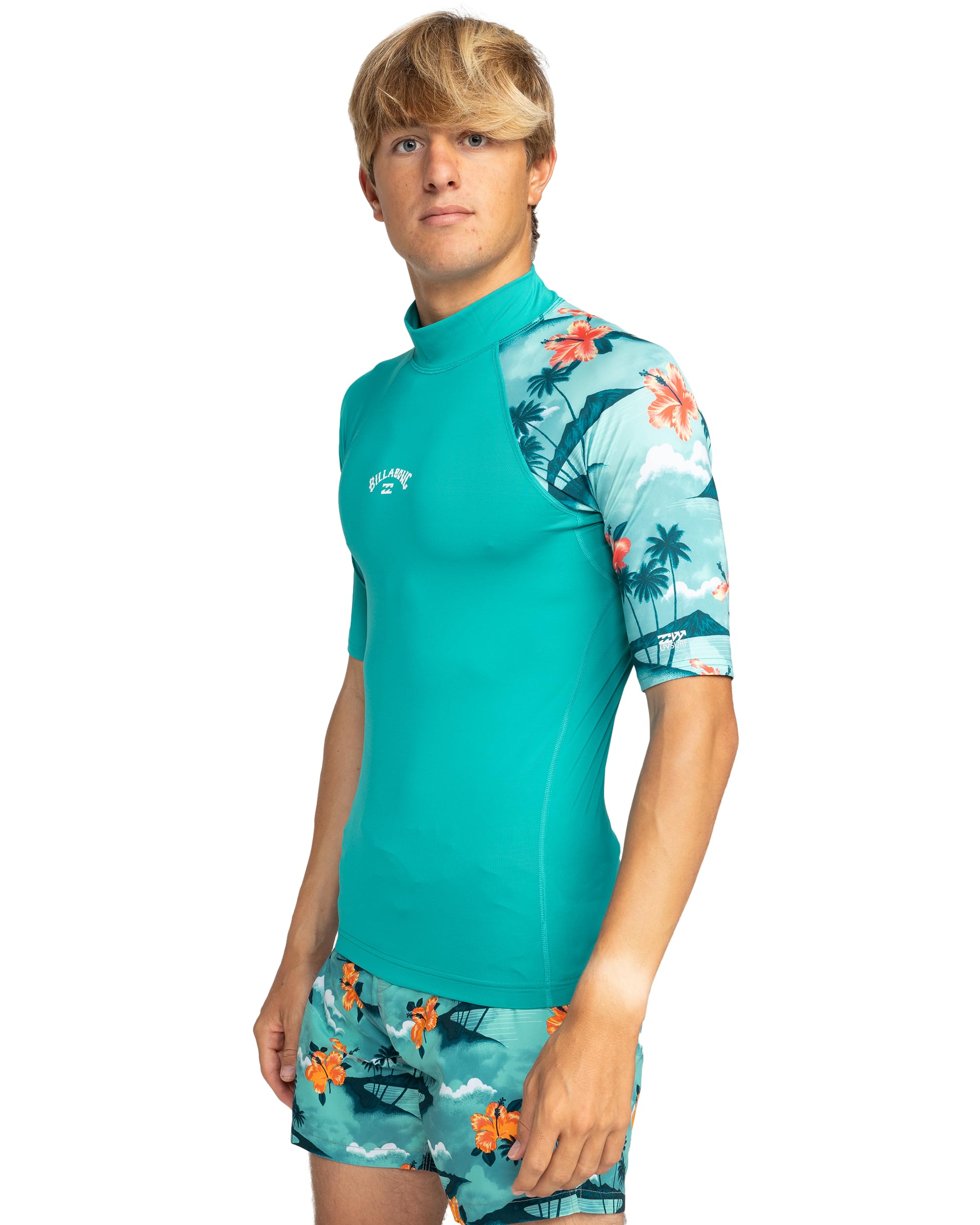 Billabong Lycra de Manga Corta Contrast Allover, para Hombre