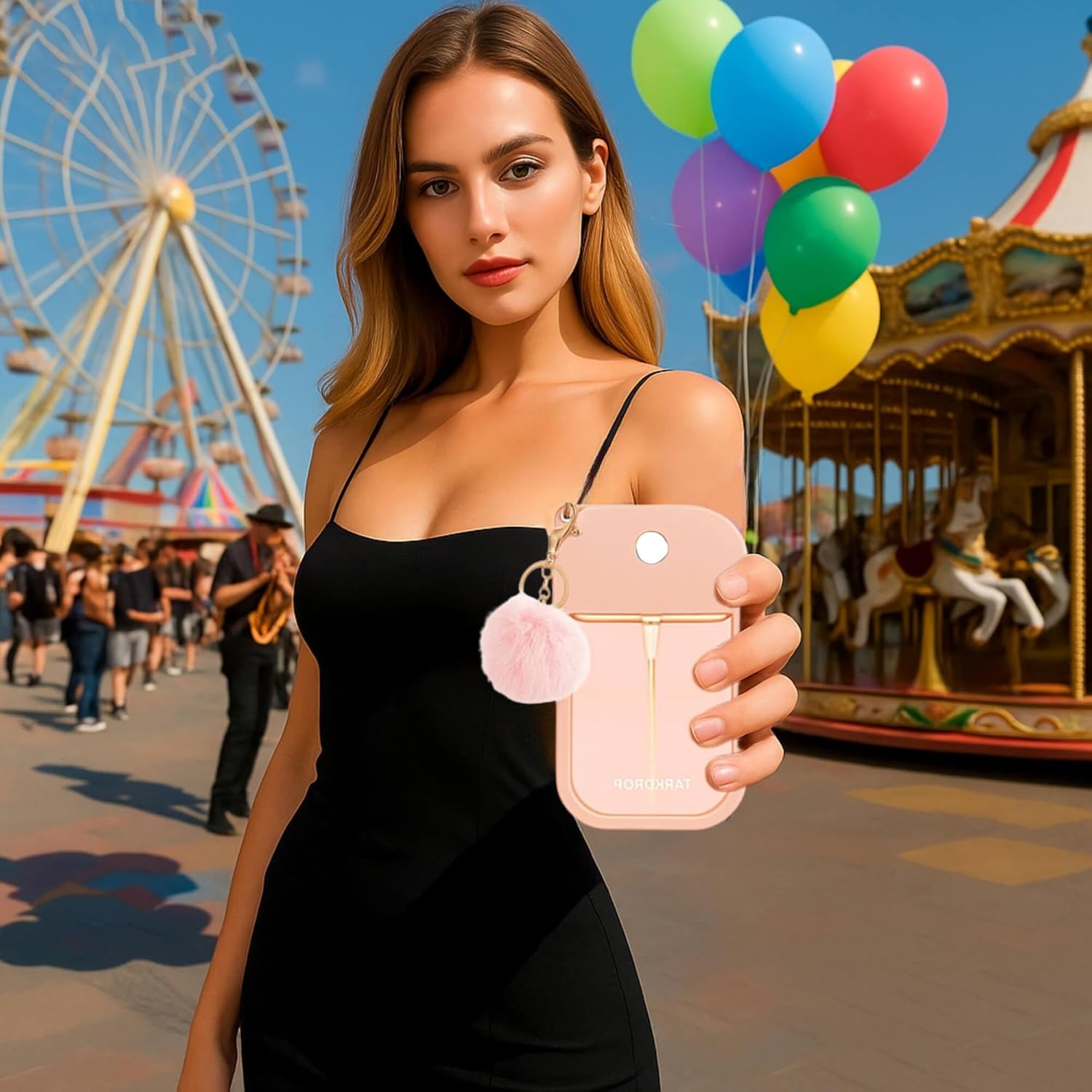 Hand Sanitizer Spray Case with Keychain, Protective Silicone Holder Compatible with Touchland Power Mist & Glow Mist 1 fl oz - Image 2