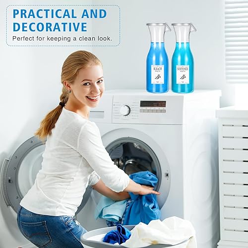 Miniatura 5 de Layhit Dispensador de detergente para ropa de 40 onzas, dispensador de suavizante de tela, contenedor de detergente líquido para lavandería,