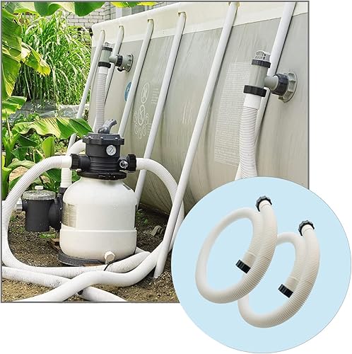 Miniatura 5 de 2 mangueras de piscina accesorios de 1.5 pulgadas para piscina sobre el suelo, manguera de repuesto de 59 pulgadas de largo, manguera de filtro de