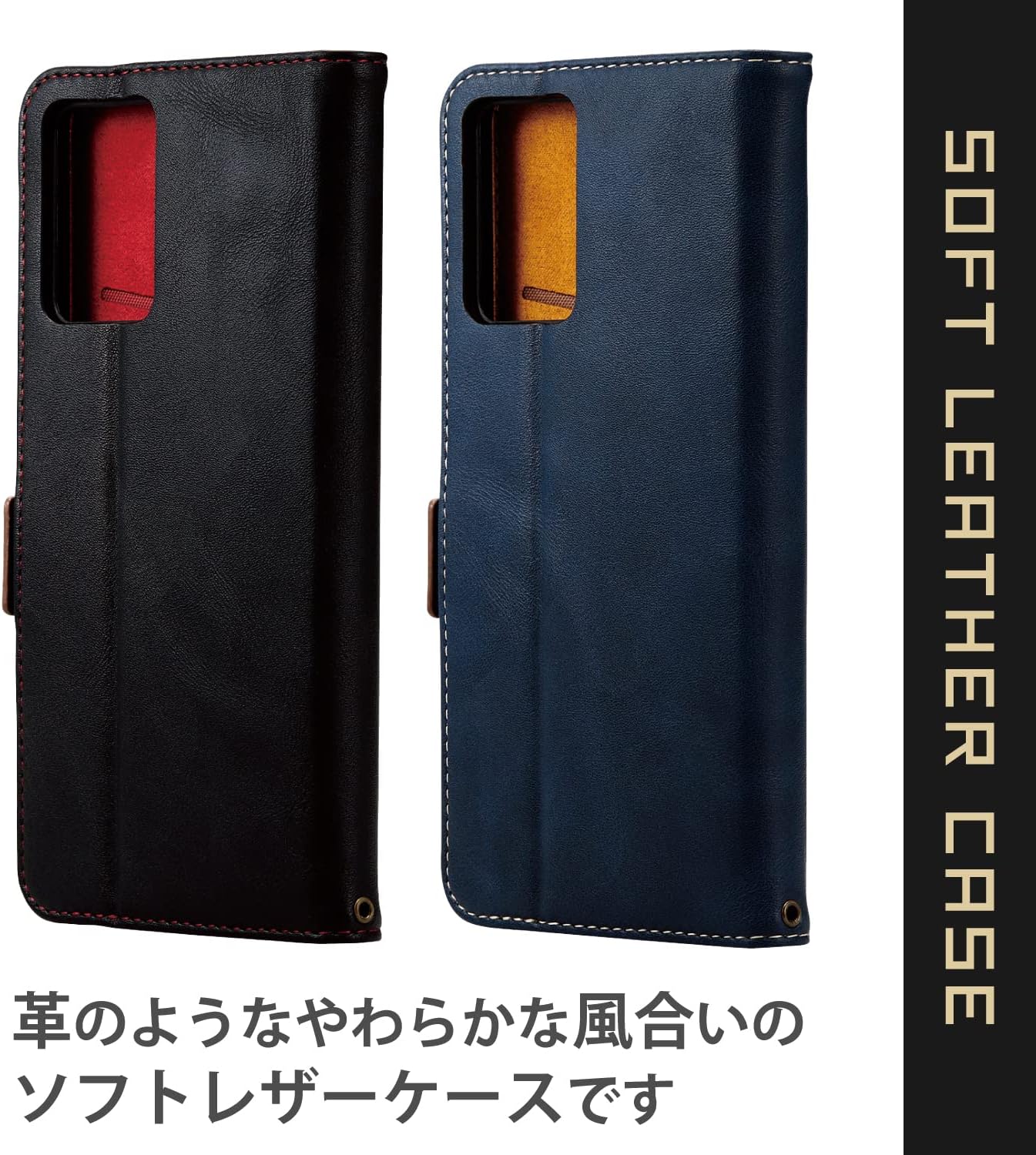 Elecom Oppo Reno9 A/Oppo Reno7 A (OPG04) Case Cover Folio Shockproof Leather Magnetic Flap Card Pocket x 2 Stitching with Strap Hole Black PM-O221PLFYBK