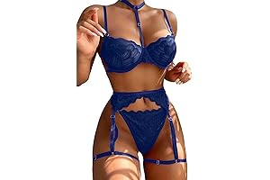 lilosy Sexy Floral Lace Lingerie Set with Choker