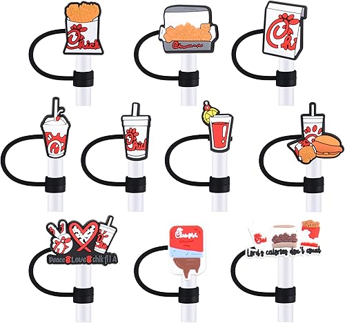 Miniatura 2 de 10 piezas de paja para beber comida de verano, cubierta de pajitas de silicona para refrescos, tapa a prueba de polvo, casual, puntas de pajita,