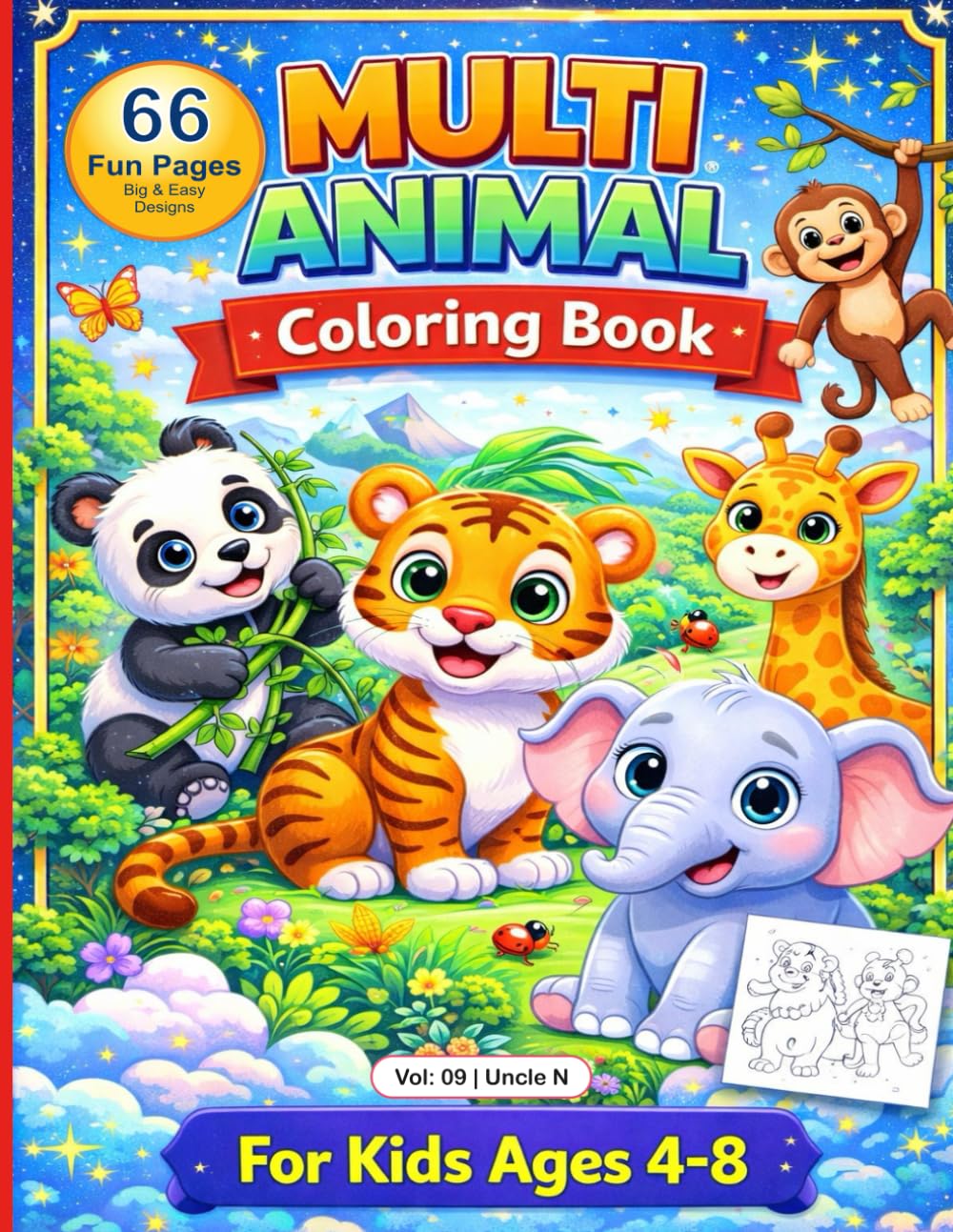 Animal Coloring Book:: All types of Animals Drawing Coloring Book for Kids or Adults all Multi task, Relax, Create & Enjoy Every Page