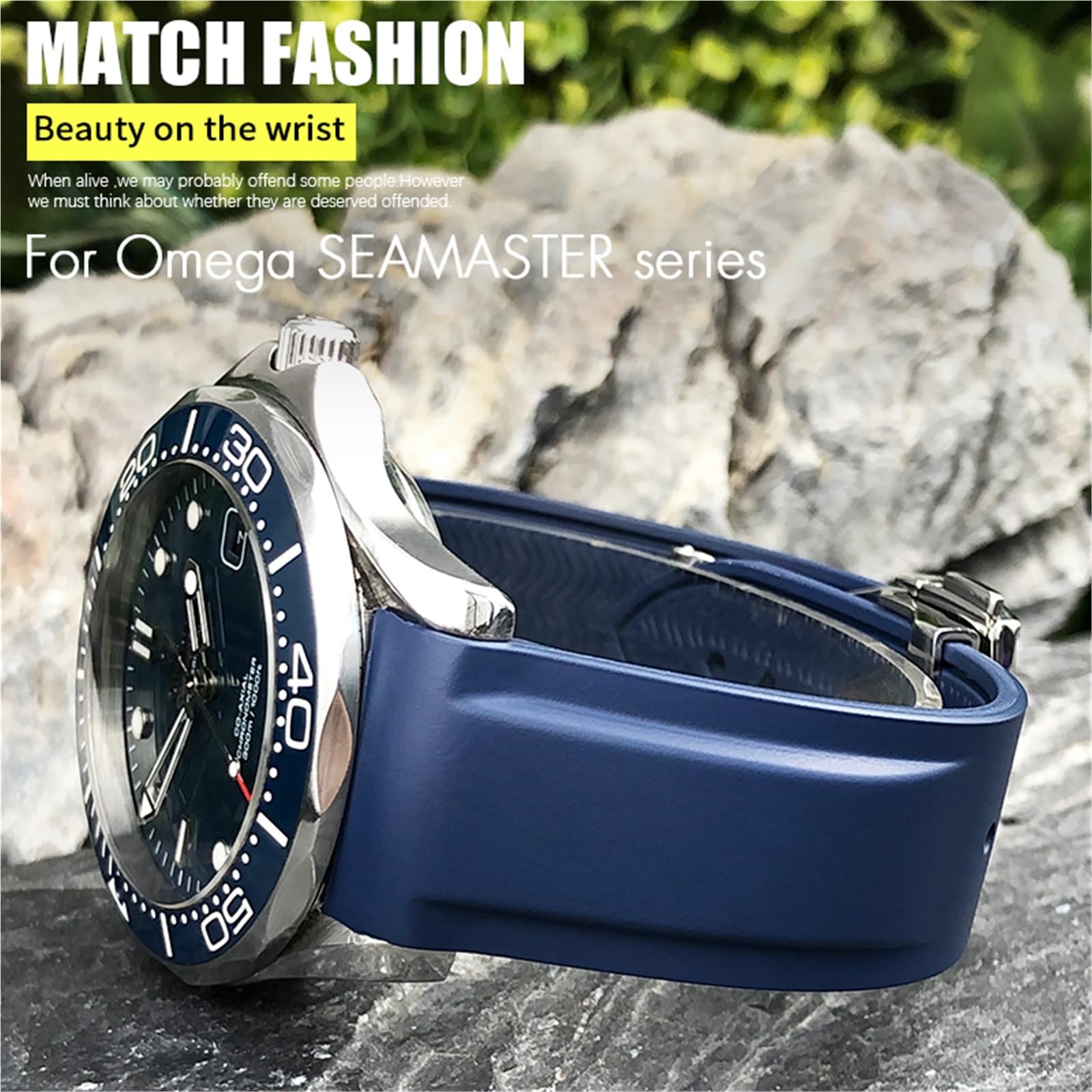 SERDAS Cinturini in gomma 19mm 20mm 21mm 22mm per cinturino orologio sportivo impermeabile Omega Seamaster Planet Ocean