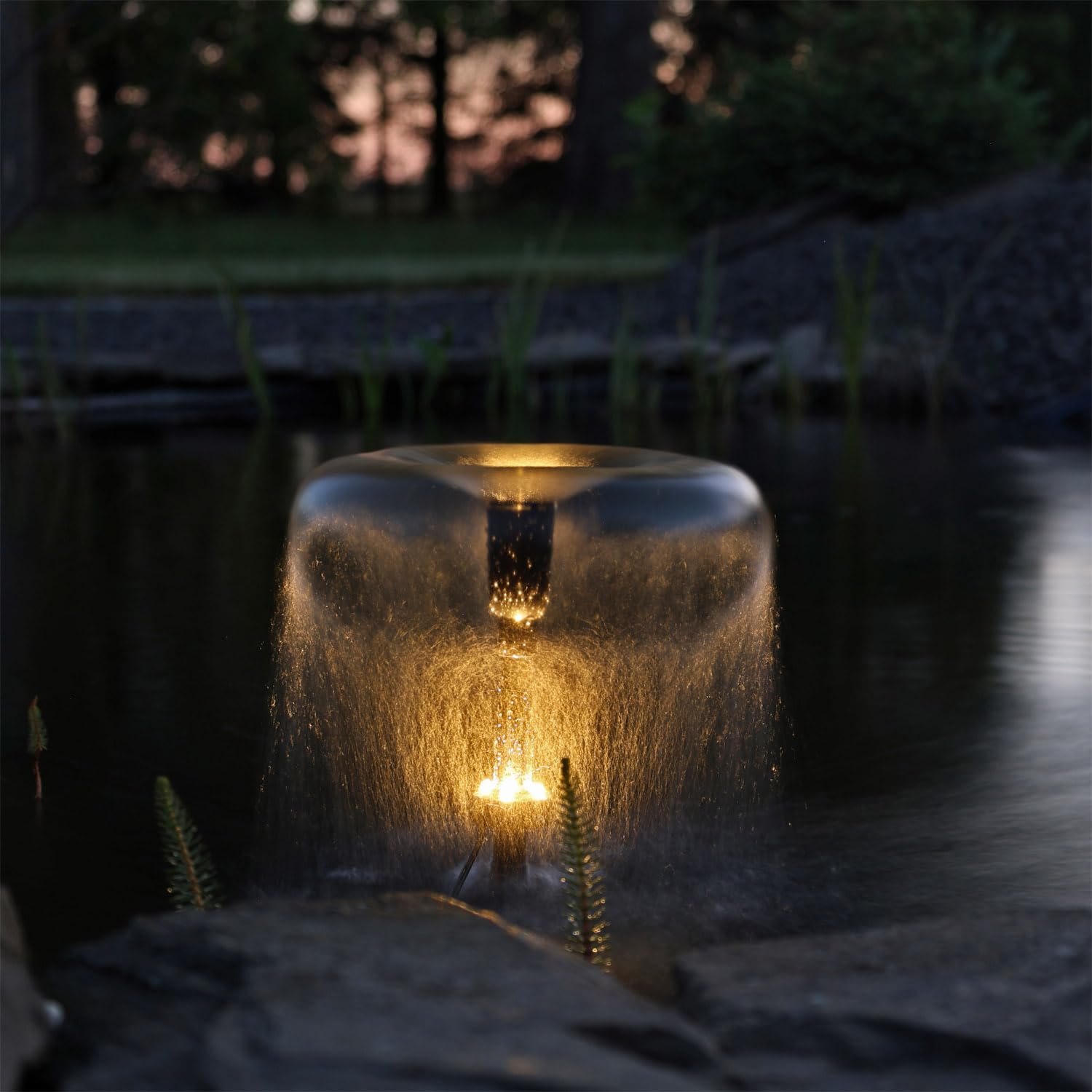 CLGarden Solar Teichpumpe NASP4 mit Akku LED Beleuchtung Pumpe für Gartenteich 500 l/h Solarpumpe 12V
