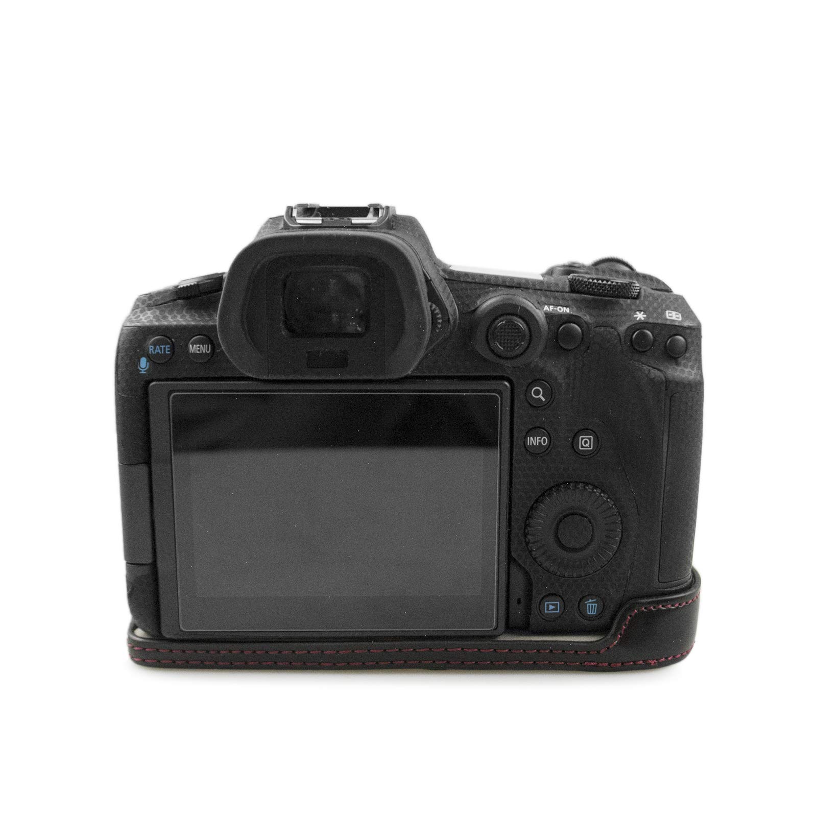 MUZIRI KINOKOO Halbschalen-Tasche Für Canon EOS R10 – PU-Leder, Schwarz, Mit Griff, Schutz Vor Kratzern