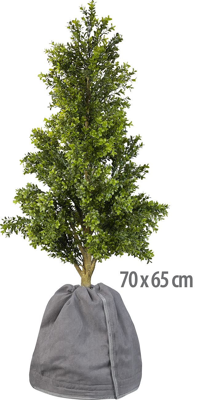 Royal Gardineer Abdeckhaube: 2er Set XL-Thermo-Topfschutz für Pflanzen,70x65cm,Drainage,anthrazit (Kübel Winterschutz, Frostschutzvliese, Gewächshaus)
