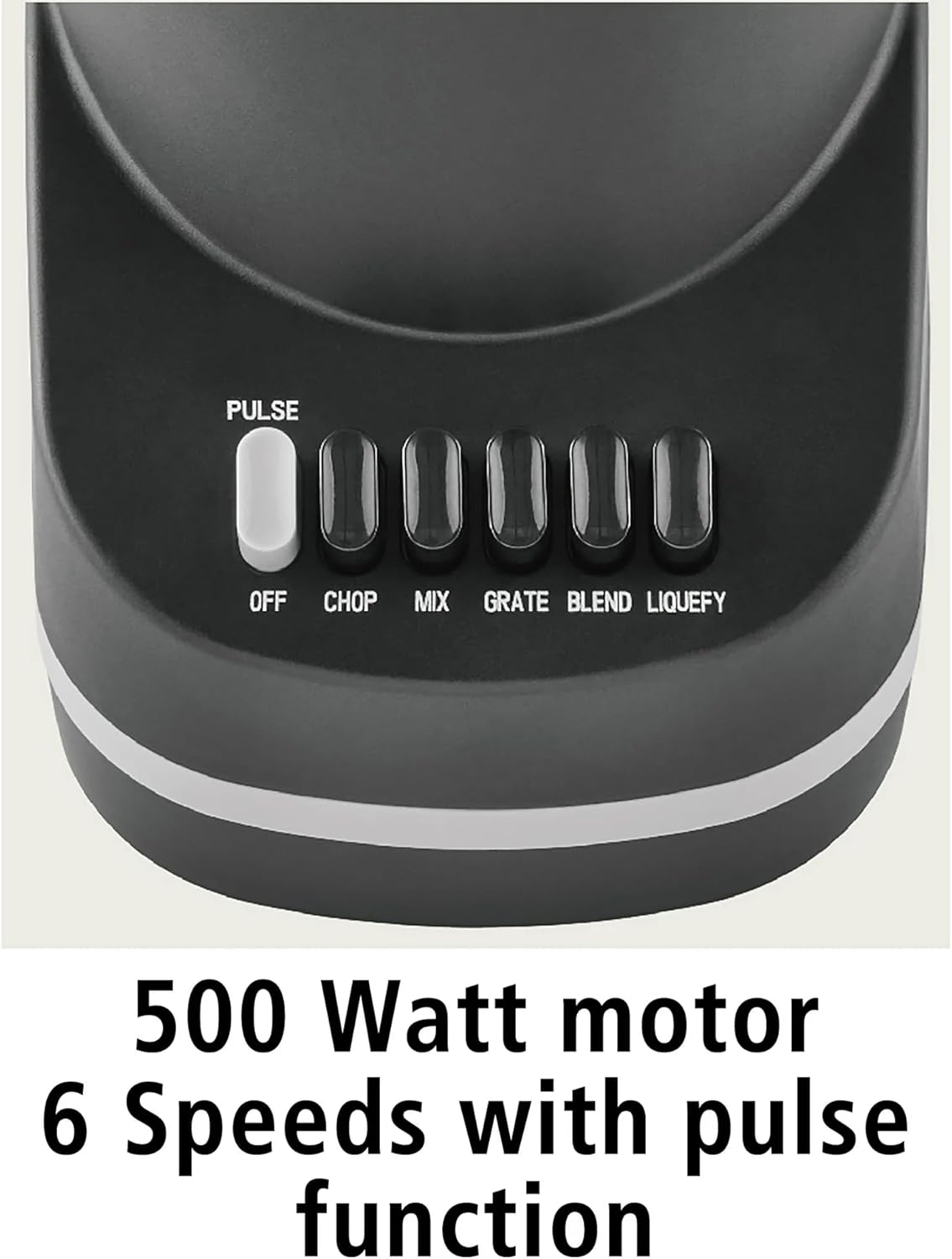 Countertop Blender, 6 Speed for Chop, Mix, Grate, Blend, Liquefy, Pulse, 48 Ounce Jar, Self Cleaning, Dishwasher Safe, 500 Watt, Black