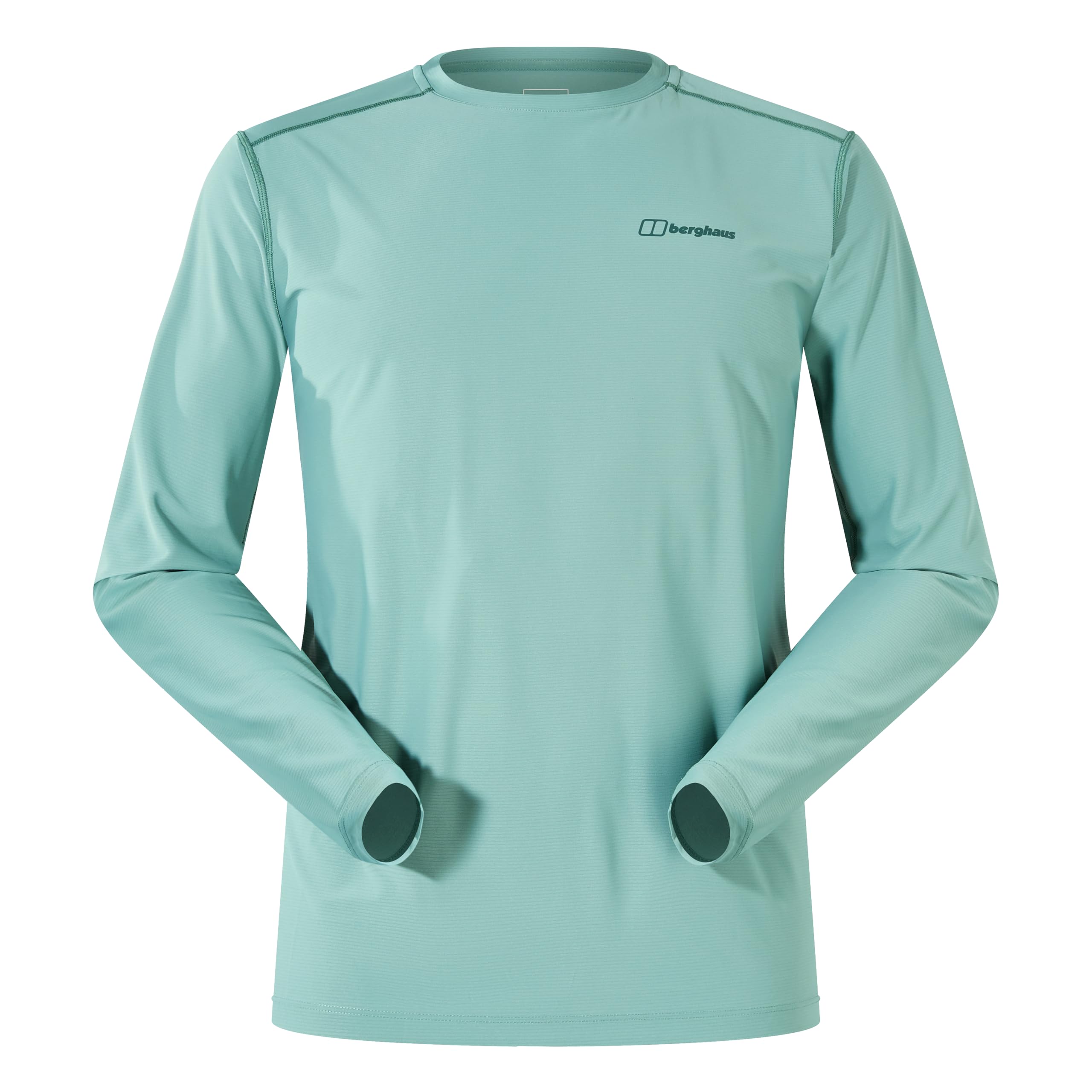 Berghaus Mens 24/7 Crew Tech Baselayer | Moisture Wicking Breathable Long Sleeve T-Shirt, Light Terrain, M EU