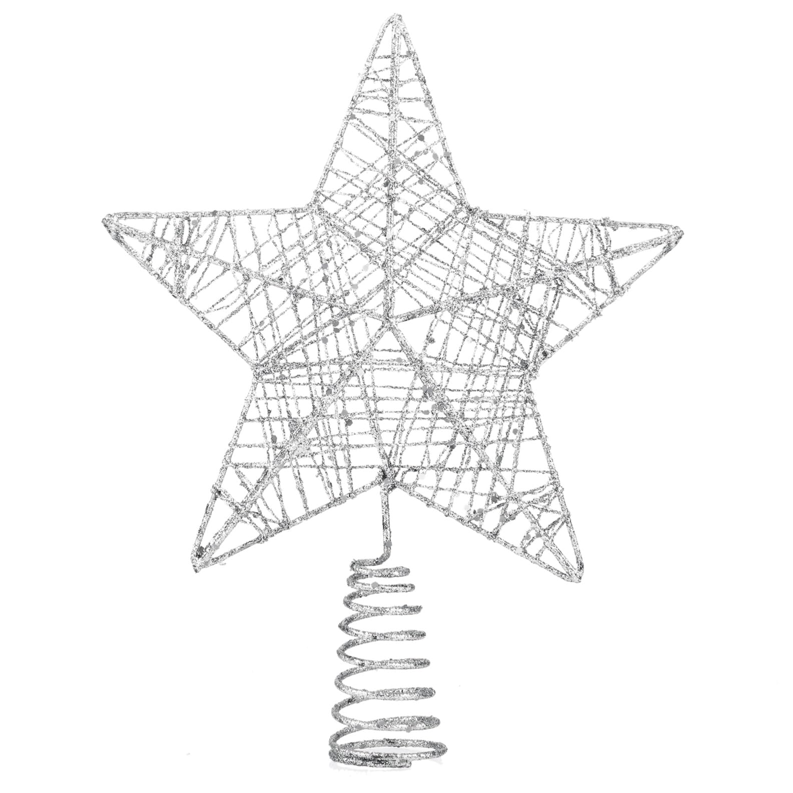 HappyMas Christmas Tree Topper - Silver Star, 1x