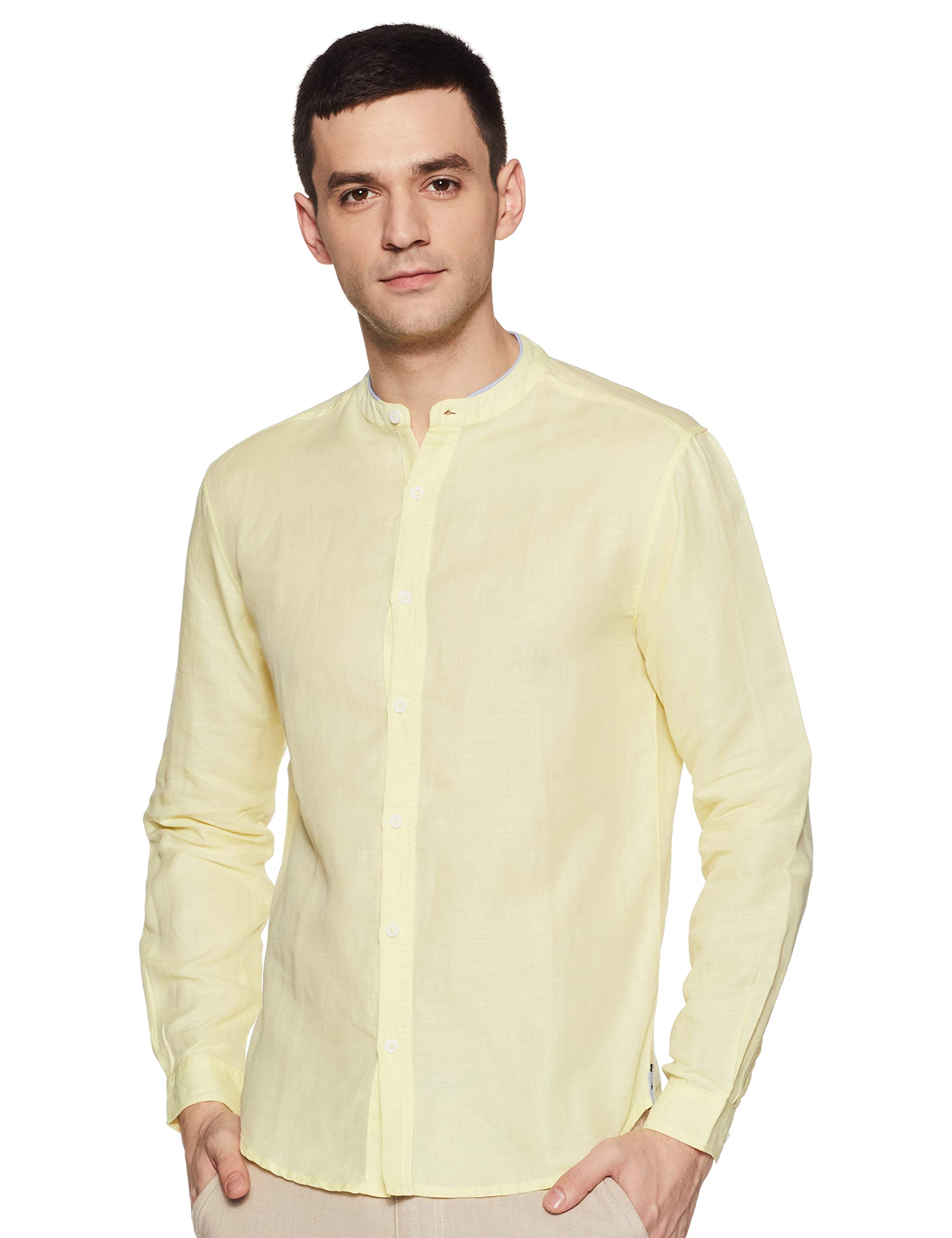 Spykar Men's Solid Slim Fit Shirts (MSH-01AI-006_Lime 4XL)
