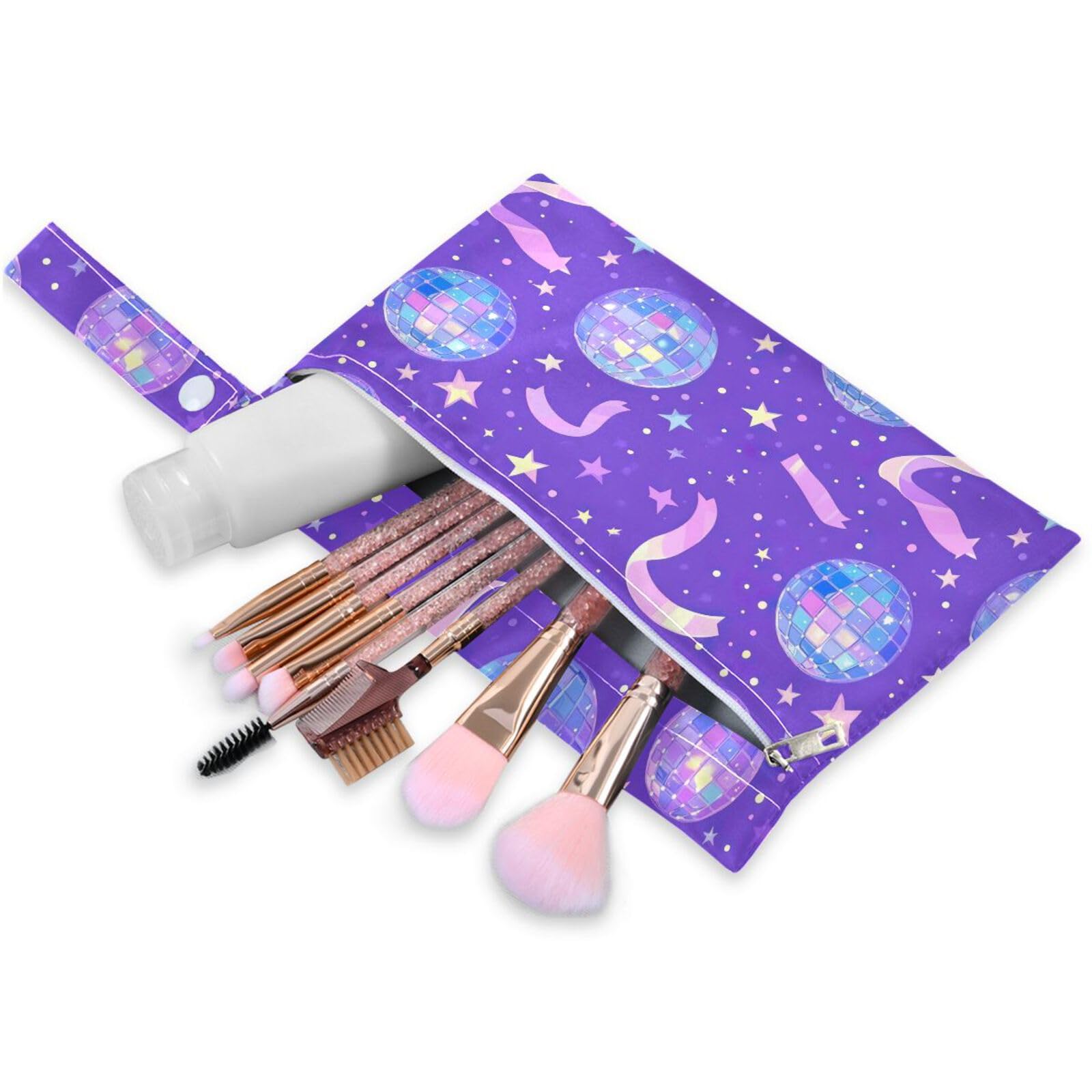 Coikll Wet Dry Bags for Cloth Diaper 2 Pack Waterproof Yoga Gym Bag for Swimsuit Wet Clothes Baby Items-?Ribbon Disco Light?