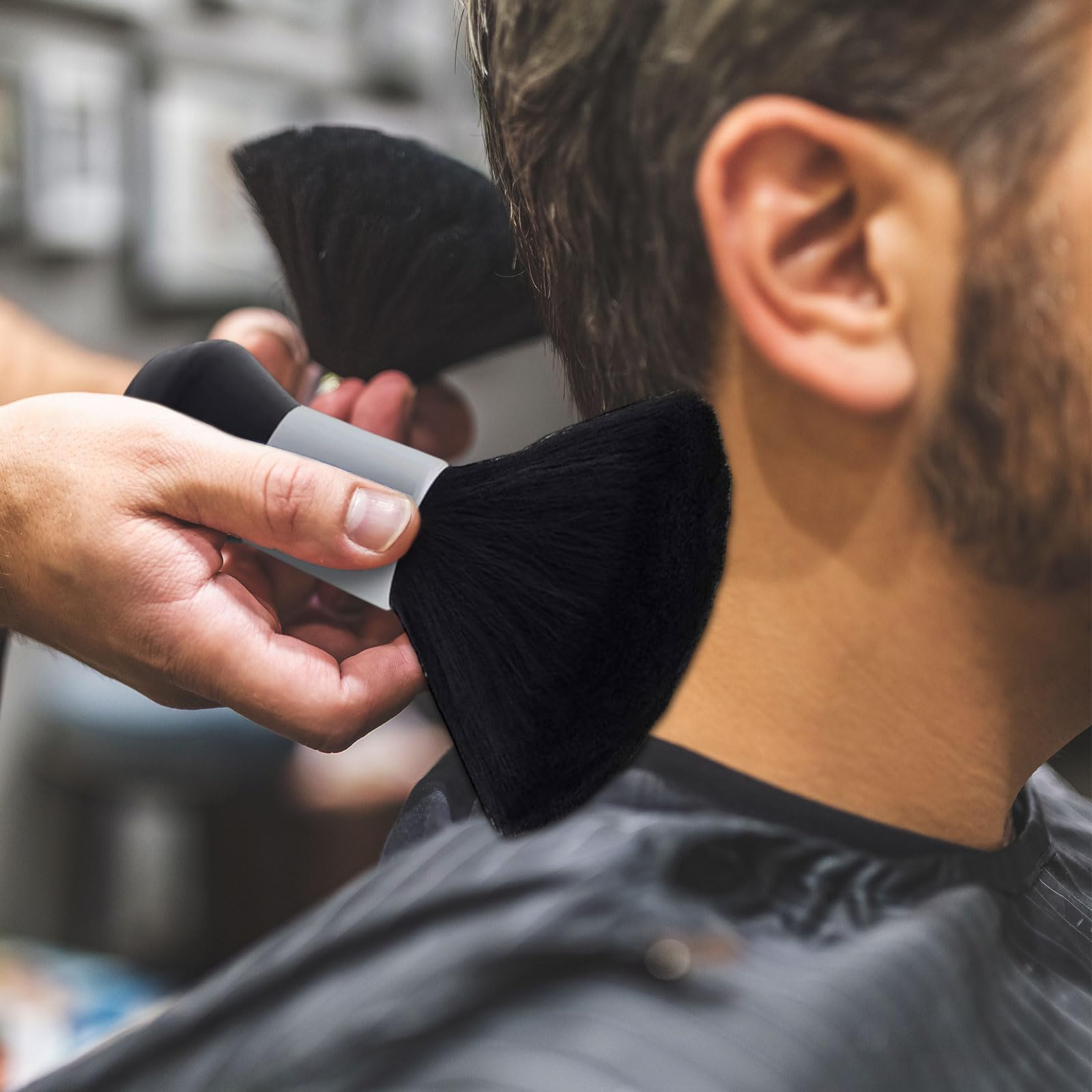 UILYNIU 2 Pezzi Pennello Parrucchiere, Pennello Collo Barbiere, Capelli Spazzare Spazzolao, Spazzola per Spolverino, Spazzola per Capelli Rotta, Pennello Collo per Parrucchieri, Salone, Barbiere