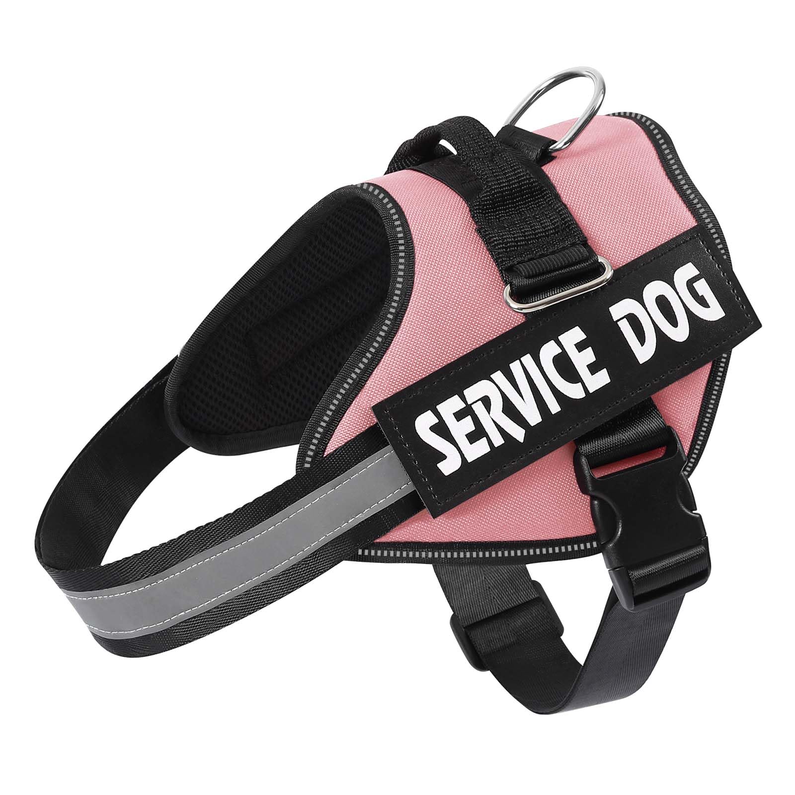 MUMUPET Arnés para perro de servicio, sin tirones, fácil de poner y quitar, reflectante 3M, transpirable y fácil de ajustar con mango de nailon, no más tirones ni asfixia para perros pequeños