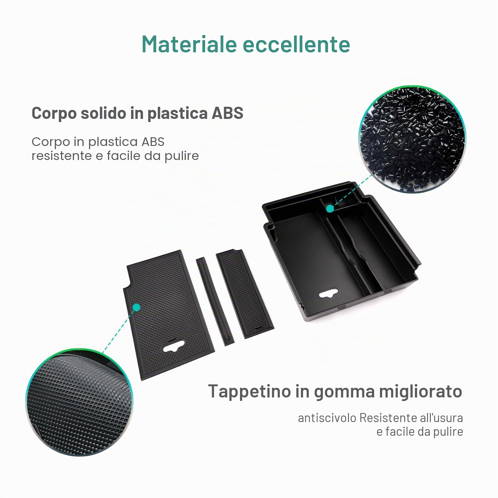 GAFAT Compatibile con Range Rover Evoque 2019-2025 2026 Contenitore per Console Centrale, Evoque L551 Organizer per Braccioli, Vano Portaoggetti, Accessori Evoque