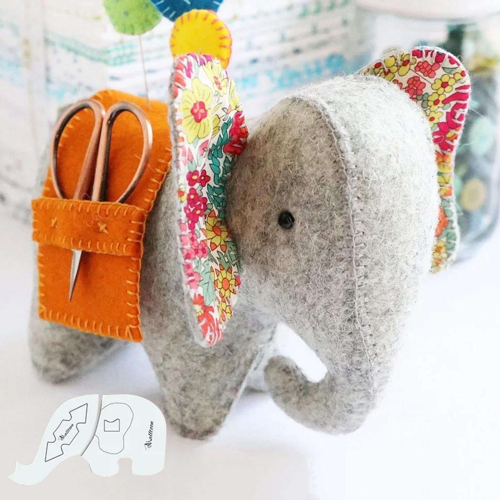 Huasean Lovely Elephant Decor Template, Elephant Sewing Patterns,Acrylic Cute Elephant Template Sewing Ruler Set,Reusable Elephant Quilting Templates for Arts and Crafts Home Décor
