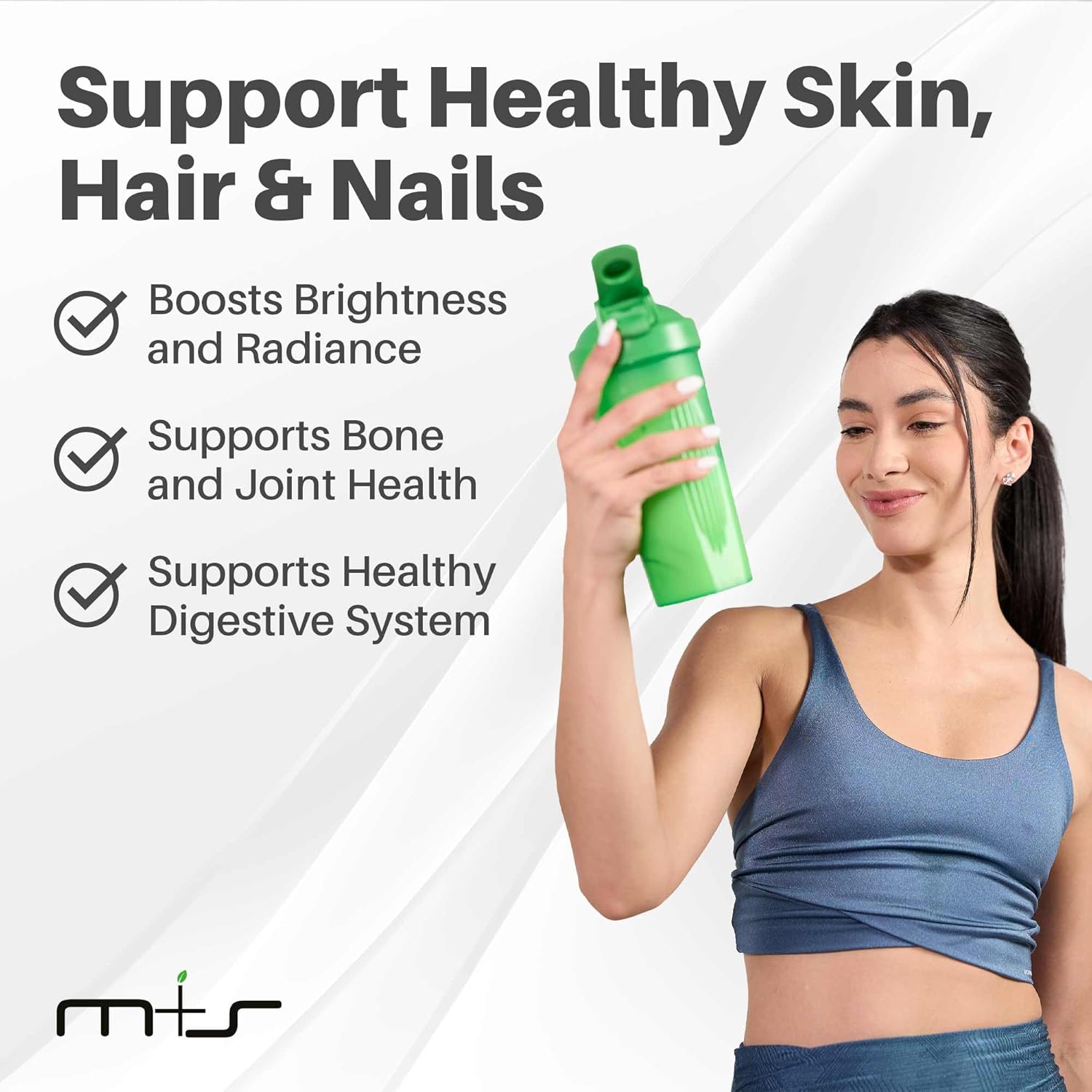 M+S Multi Collagen Complex – Hydrolyzed Collagen peptides, Types I, II, III for Skin, Hair, Nails and Joints – with Vitamin C, Hyaluronic Acid, Keratin, Biotin and Silica (Unflavored)