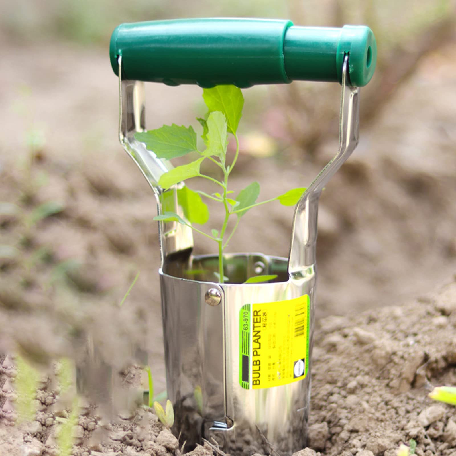 Set di fioriere for bulbi, attrezzi da giardino for fioriera for scavare/riempire fori Trapiantatrice for bulbi che piantano rilascio automatico del terreno con segno di profondità for tulipani narcis
