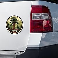 Vista 2 de Redwood National Park - Calcomanía de vinilo impermeable para parachoques de automóvil, laptop, botella de agua, pared y ventana, tamaño - 3