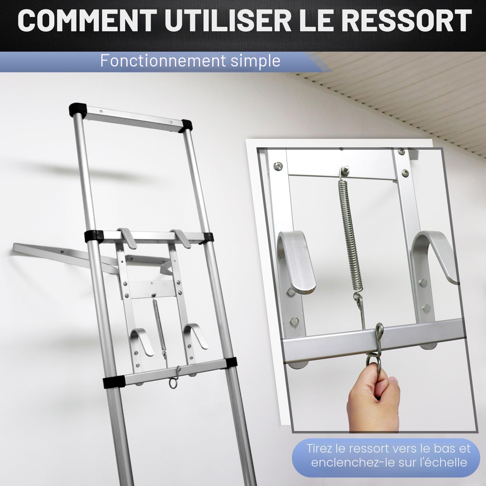 Écarteur d'échelle, accessoires d'échelle, antidérapant, coulissant latéralement, universel pour échelles d'extension, toit polyvalent, fenêtre plate