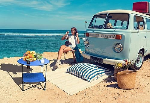 Miniatura 4 de Mesa auxiliar portátil para camping, picnic, playa, juegos, camping, y patio, plegable, con funda de transporte para viaje y almacenamiento