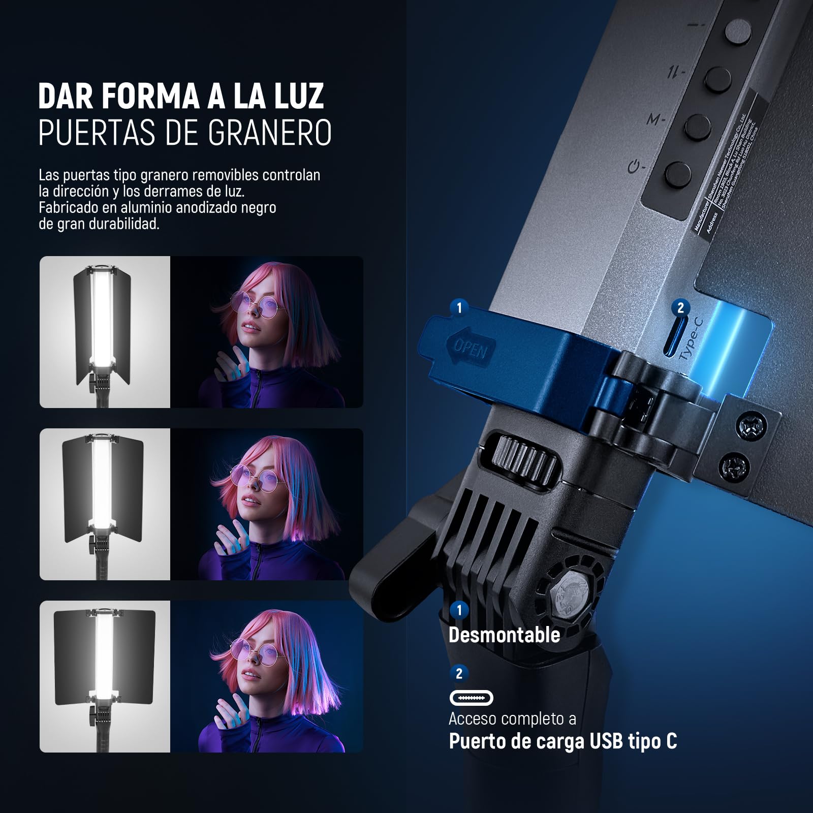 NEEWER RGB1 Tubo de Luz LED con Puerta, Handle, Barra Táctil/Control de Aplicación, Luz de Video RGB Magnética, 3200K-5600K CRI98+ Iluminación de Fotografía Regulable con 6400mAh Batería, 17 Escenas