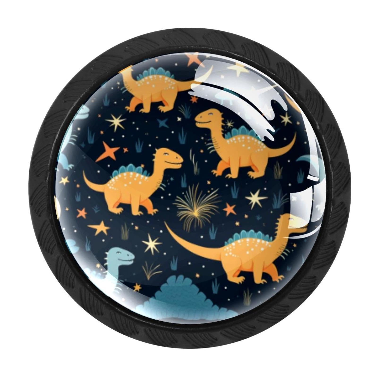 CHENZZZZ Starry Dinosaur Drawer Knobs Pull Handle Crystal Glass Circle Shape Cabinet Drawer Pulls Cupboard Knobs with Screws for Kitchen Cupboard Dresser Wardrobe etc