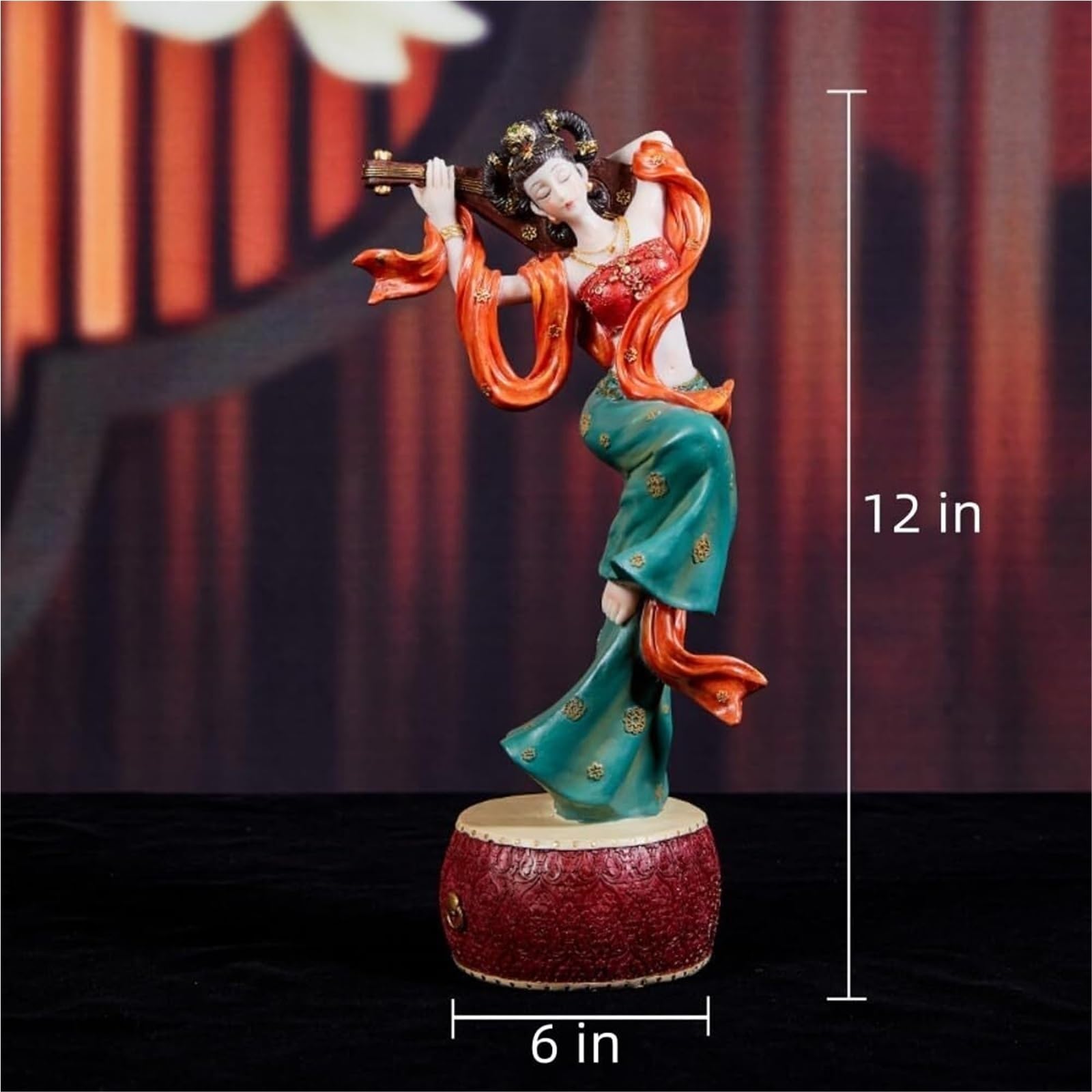 Decoración para el hogar Estatuilla Escultura de Resina Pintada a Mano Estatua del Jugador Pipa Cultura Asombrosa Regalos para recién Casados(A)