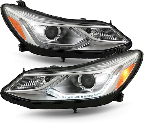 AKKON - Compatible con Chevy Cruze Sedan 2016 2017 2018 2019 [tipo halógeno] con lámpara LED cromada, proyector delantero, par de faros delanteros