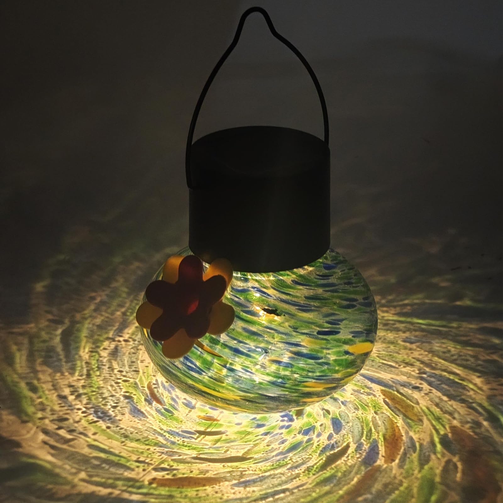 Grebilux Blue Auto Light-Up Solar Lamp, Stylish Hand-made Garden Decoration