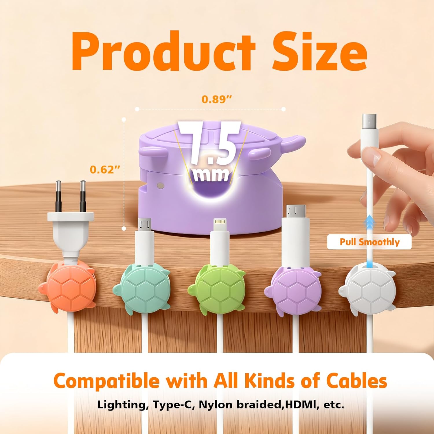 Rotatable Cable Clips, Cord Organizer Spring Clip Cord Holder for